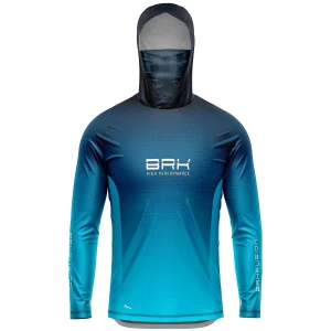 Camisa FusionX Brk Clean Azul Escuro com Capuz e Proteção UV50+